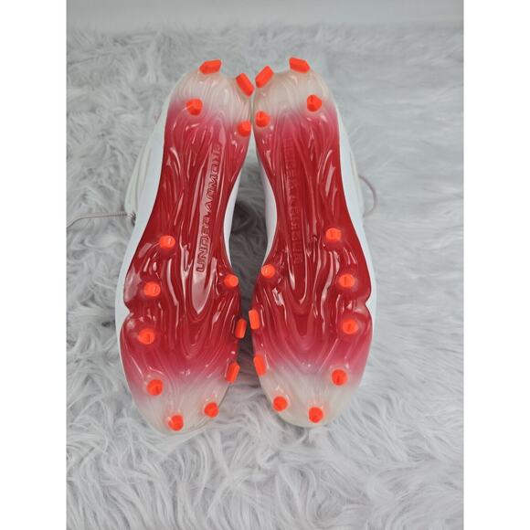 Lacrosse Cleats Under Armour UA Command MC Mid Red White Men's 10 New - Picture 5 of 6